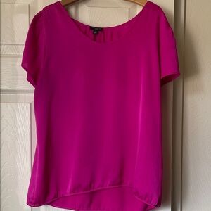 Ann Taylor Vibrant Pink Short Sleeve Blouse
